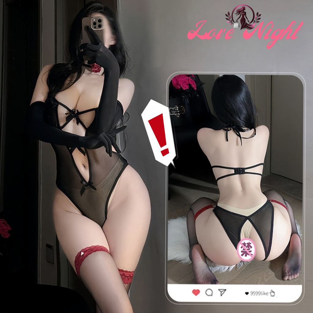 [ส่งด่วน กทม. 3 ชม.ถึง⚠️] LOVE NIGHT ชุดผู้หญิงแซ่บๆ ชุดนอนซีทรู บอดี้สูทแซ่บๆ 🍨  M-5XL | 40-100กก. S-365