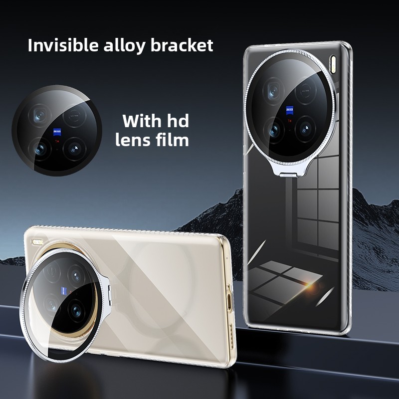 เคสโทรศัพท์สําหรับVIVO X200s X100s Pro X200 Pro Mini X200 Ultra X100 HDอะคริลิคเลนส์ใสเต็มป้องกันกรณีAnti Fall Bracketลื่น