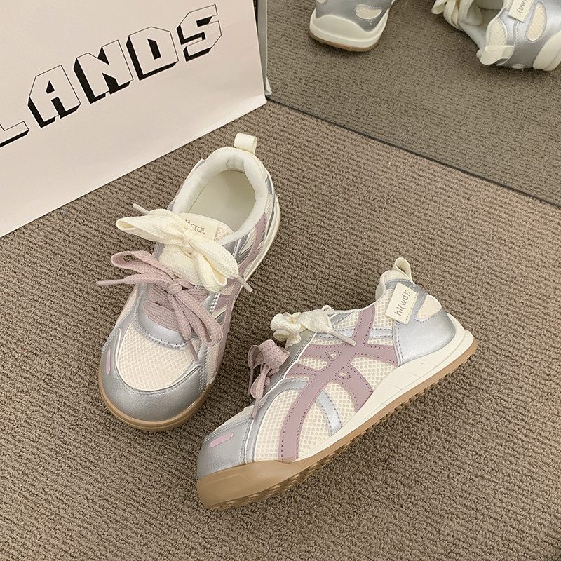 เด็กรองเท้าผ้าใบลําลองสําหรับสาว2025ใหม่ฤดูใบไม้ร่วงเด็กวัยหัดเดินเดินรองเท้า กลวง-ออก ตาข่ายลื่นอเนกประสงค์เก๋โรงเรียนกีฬารองเท้าผ้าใบ - รูปที่ 3