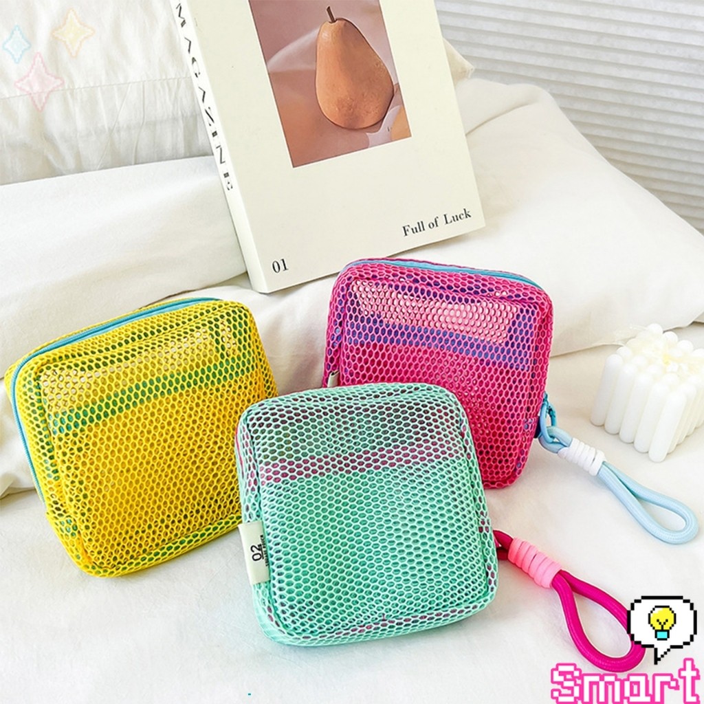 SMART【มีสินค้าในสต๊อก】 1 ชิ้น สีแคนดี้ กระเป๋าเครื่องสําอางค์ เหมาะสำหรับการเดินทาง มีหลายสี Makeup bag - รูปที่ 3