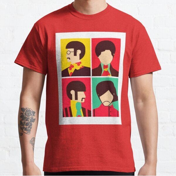 The Fab Four Minimalist Rock Music Band The Beatles เสื้อยืด Vintage Ron Mcneil