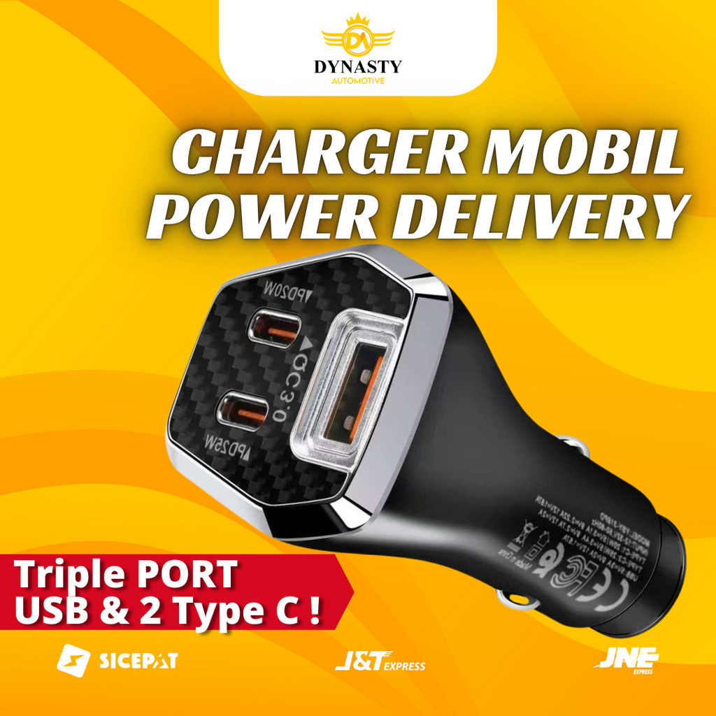 Qualcomm 3 พอร์ต 45W Quick Charge 3.0 USB / Dual USB Type C PD20W-35W ที่ชาร์จแบตในรถสําหรับรถยนต์ทุ