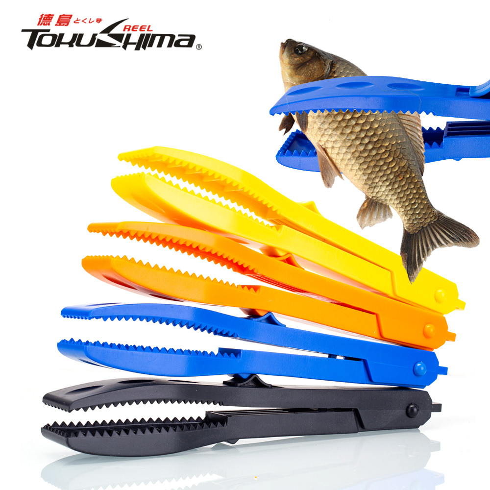 Abs Fish Gripper 1 PC แบบพกพาคีมควบคุมปลาคลิป 4 สีปลา Grabber เครื่องมือตกปลาพร้อมสวิตช์ล็อคสําหรับตกปลากลางแจ้ง