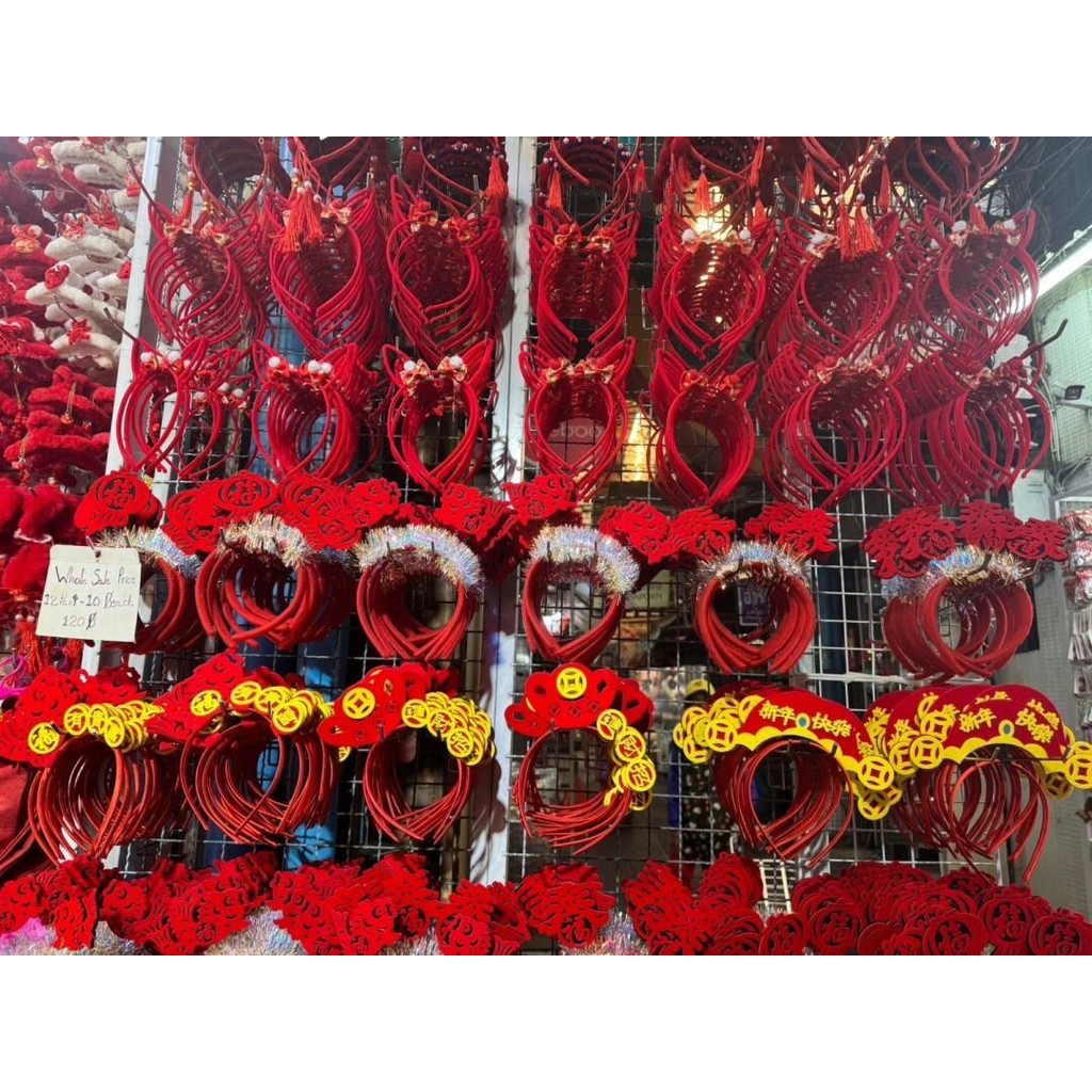 ที่คาดผมตรุษจีน [ยกโหล12ชิ้น ] สินค้ามีพร้อมส่ง#เครื่องประดับผม