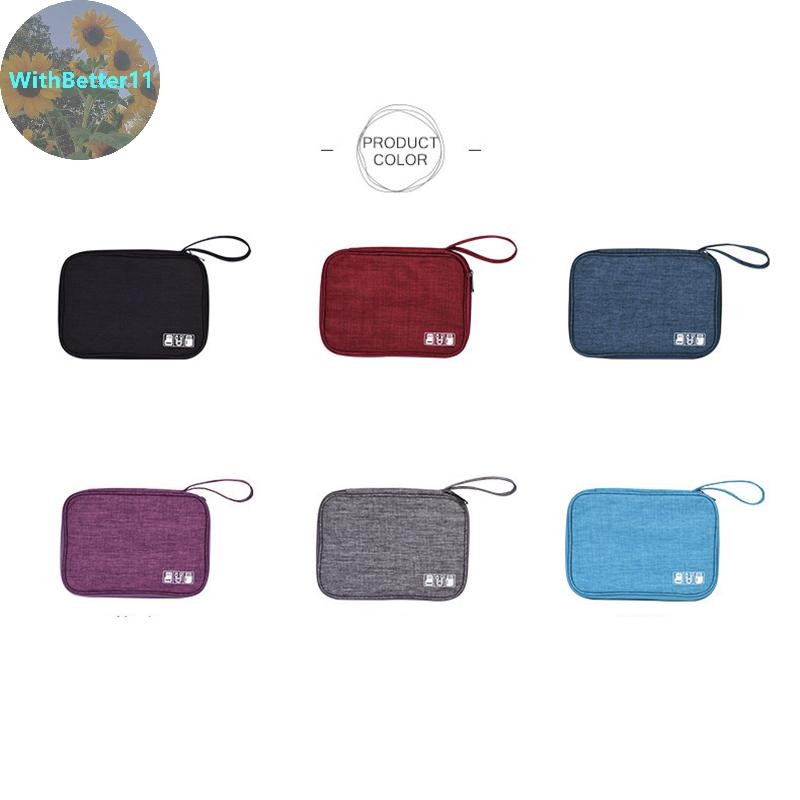 Better 1 PC สีดําสีเขียวกระเป๋าเก็บอุปกรณ์เสริมอิเล็กทรอนิกส์แบบพกพา Usb Data Cable Charger Plug Travel กันน้ํา Organizer TH