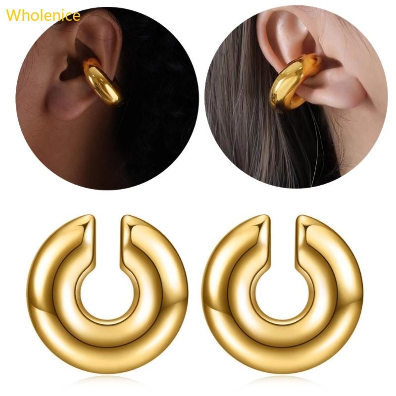 Whol Stylish Chunk Ear Clips Elegant Piercing Ear Cuff สําหรับผู้ชายและผู้หญิง Unisex หนาต่างหูกระดูกอ่อนเครื่องประดับอินเทรนด์