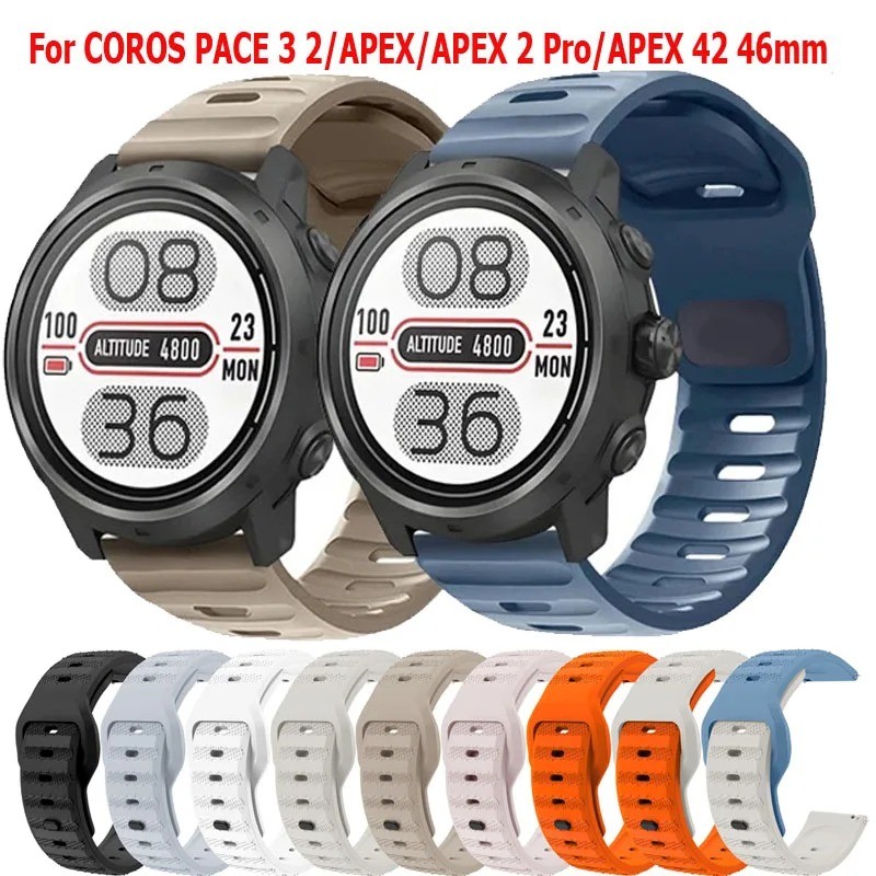 20 มม.22 มม.ซิลิโคนสําหรับ COROS APEX4/APEX 2 Pro/APEX 42 มม.46 มม.สายรัดข้อมือสําหรับ COROS PACE4 3 2 Pro สร้อยข้อมือ