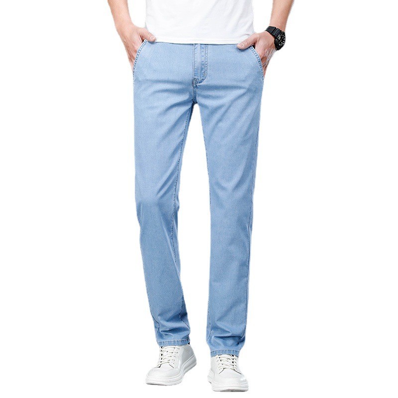 Mercerized Stretch Loose Jeans Summer Easy Casual Experience