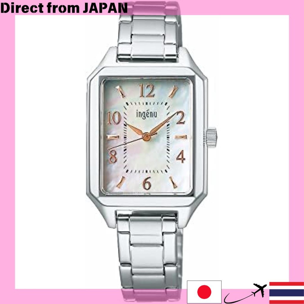 【Direct from Japan】Seiko Watch Angeine Square Quartz AHJK467 นาฬิกาผู้หญิง สีเงิน