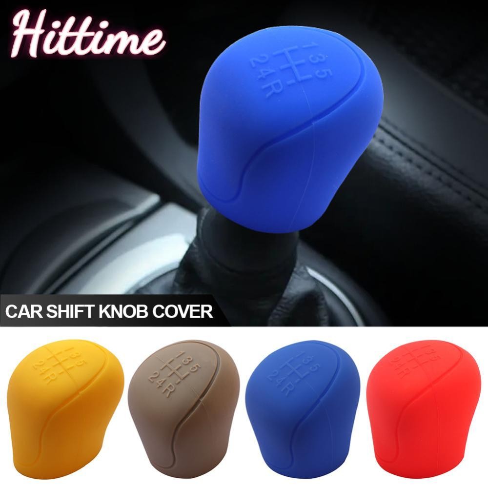 Hittime Universal 5Speed รถซิลิโคนเกียร์ Shift Knob Cover เกียร์ Shift Non-Slip Grip Handle ป้องกันครอบคลุมอุปกรณ์ตกแต่งภายใน K4T9