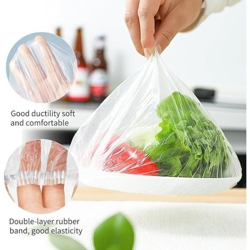 ฝาครอบอาหารแบบยืดได้ - ตัวป้องกันอาหารพลาสติกแบบใช้ซ้ําได้ 500 ชิ้นสําหรับชาม, กันน้ําและกันกลิ่น - รูปที่ 3