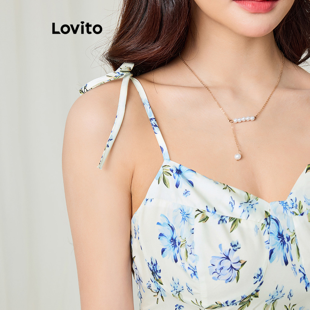Lovito ชุดเดรสลายดอกไม้เล็ก ๆ สำหรับผู้หญิง L116MD059