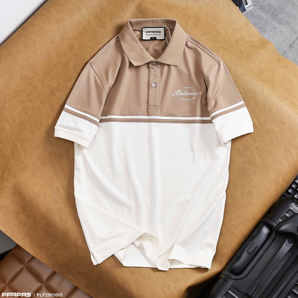 Fapas ของแท้ Fapas Regular Form Absorbent Multi-Dimensional Stretch Crocodile Inner Polo Shirt