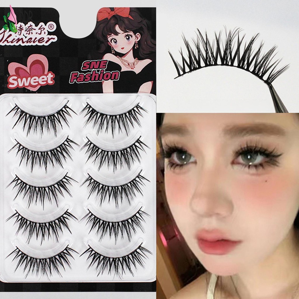 Reuseable Strip Wispy Fake Lashes Natural Look ขนตาปลอม