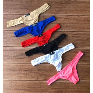 มาใหม่ พร้อมส่งในไทย กางเกงในชาย G-string จีสตริง ทรงT-back โชว์หลัง เอวต่ำ ผ้าไนลอน