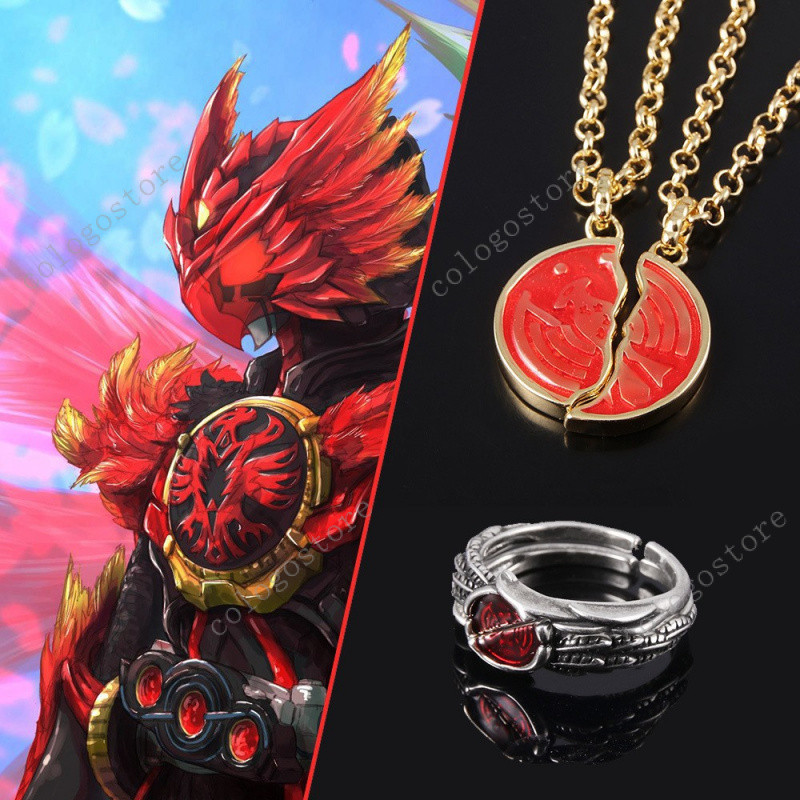 อะนิเมะ Kamen Rider OOO สร้อยคอแหวน Ankhs Broken Taka Core เหรียญจี้พวงกุญแจเครื่องประดับคอสเพลย์ Pr