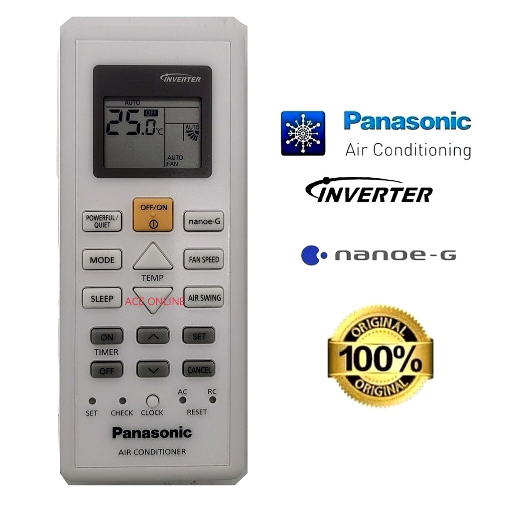 Panasonic Air Cond Aircond รีโมทคอนโทรลเครื่องปรับอากาศ 10600 สําหรับ CS-PU9/12/18WKH-8M, PU9VKH-8