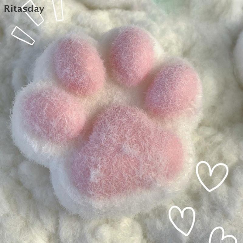Ritasday Handmade Flocking Cats Paw ความเครียดบรรเทา Squishy ของเล่น Mochi ช้า Rebound ใหม่ Fidget ของเล่นของขวัญวันเกิดใหม่