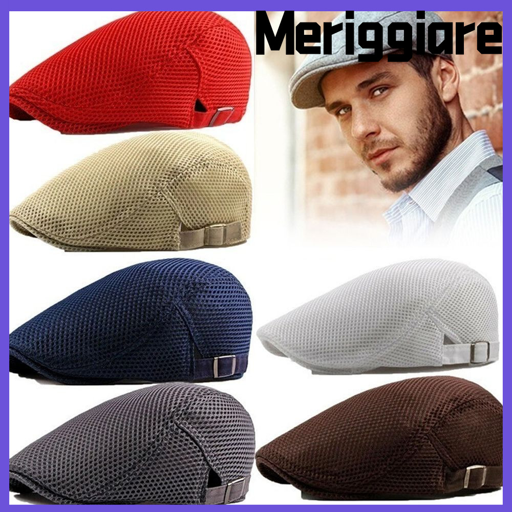 MERIGGIARE Beret Hat Men Mesh Adjustable Golf Hat
