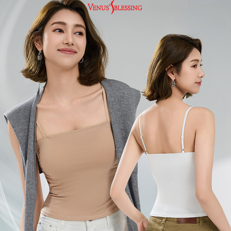 S-3XL plus size 2 IN1 BRA-top เสื้อกั๊กสายเดี่ยวสั้นใหม่พร้อมเบาะหน้าอกขยายขนาดไขมันด้านในและด้านนอกเสื้อท่อนล่างสําหรับผู้หญิง
