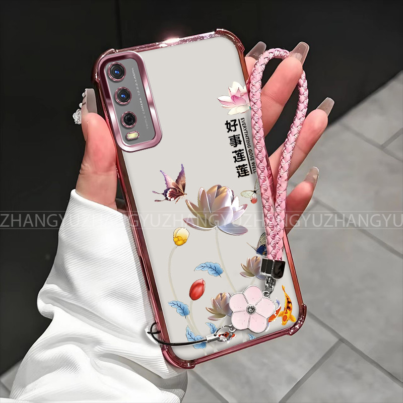 สําหรับ Vivo Y20 Y20S Y12A Y12S Y20i เคสโทรศัพท์สิ่งที่ดี Lianlian สายคล้องคอเชือกล่าสุด 2025 กันกระ