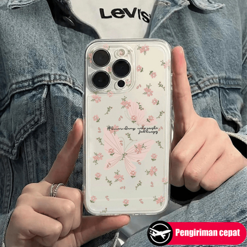 นุ่มสวย Cherry Blossom Butterfly Case Hp Vivo Y400 V60 V50 Lite Y29 V40 Lite Y28 Y20 V27E V29E V23 Y