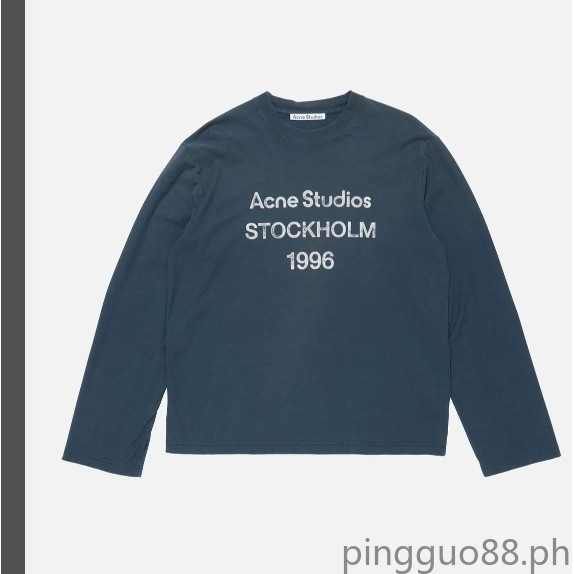 เสื้อยืดแขนยาวทรงหลวมสำหรับทั้งชายและหญิง พิมพ์ลายตัวอักษรและเลขดิจิตอล ทำจากเนื้อผ้าฝ้ายคุณภาพสูง