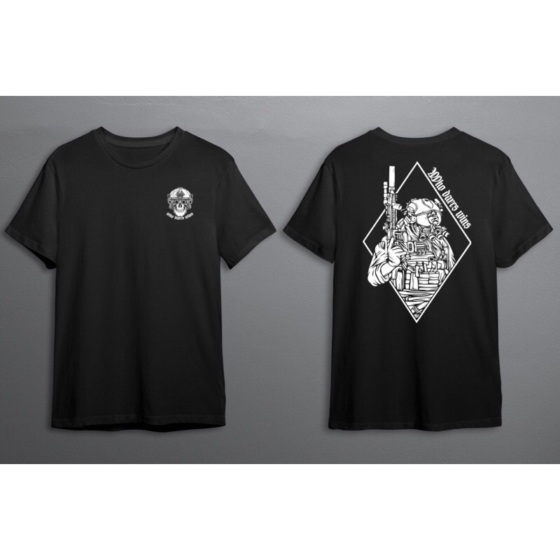 【พร้อมส่ง】เสื้อยืด พิมพ์โลโก้ tactical (WHO DARES WINS) T-shirt S-5XL