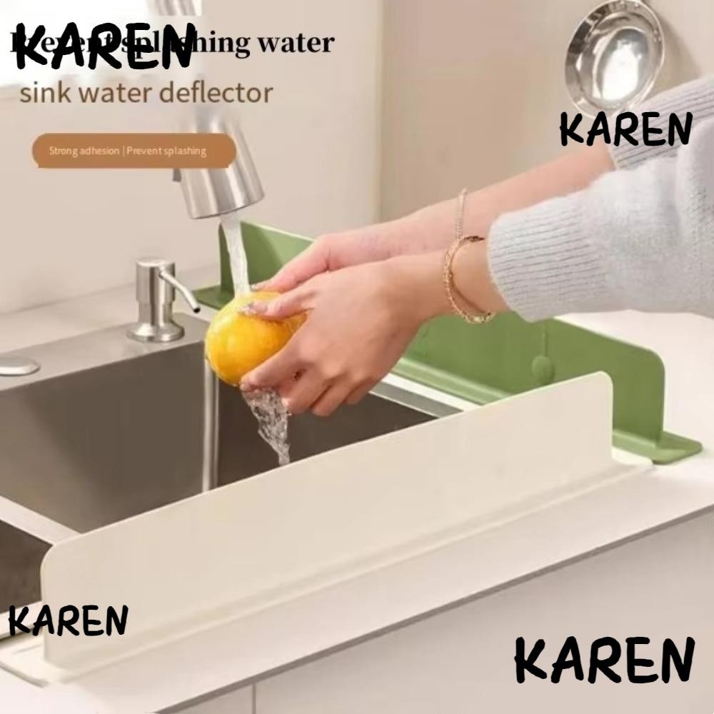 KARENGOODS 1/2 ชิ้น Sink Baffle Splash Guard, อุปกรณ์ครัวกันน้ํามัน Water Baffle Plate, ซิลิโคนอเนกประสงค์พร้อมถ้วยดูด Pool Sink Organizer อุปกรณ์ครัว
