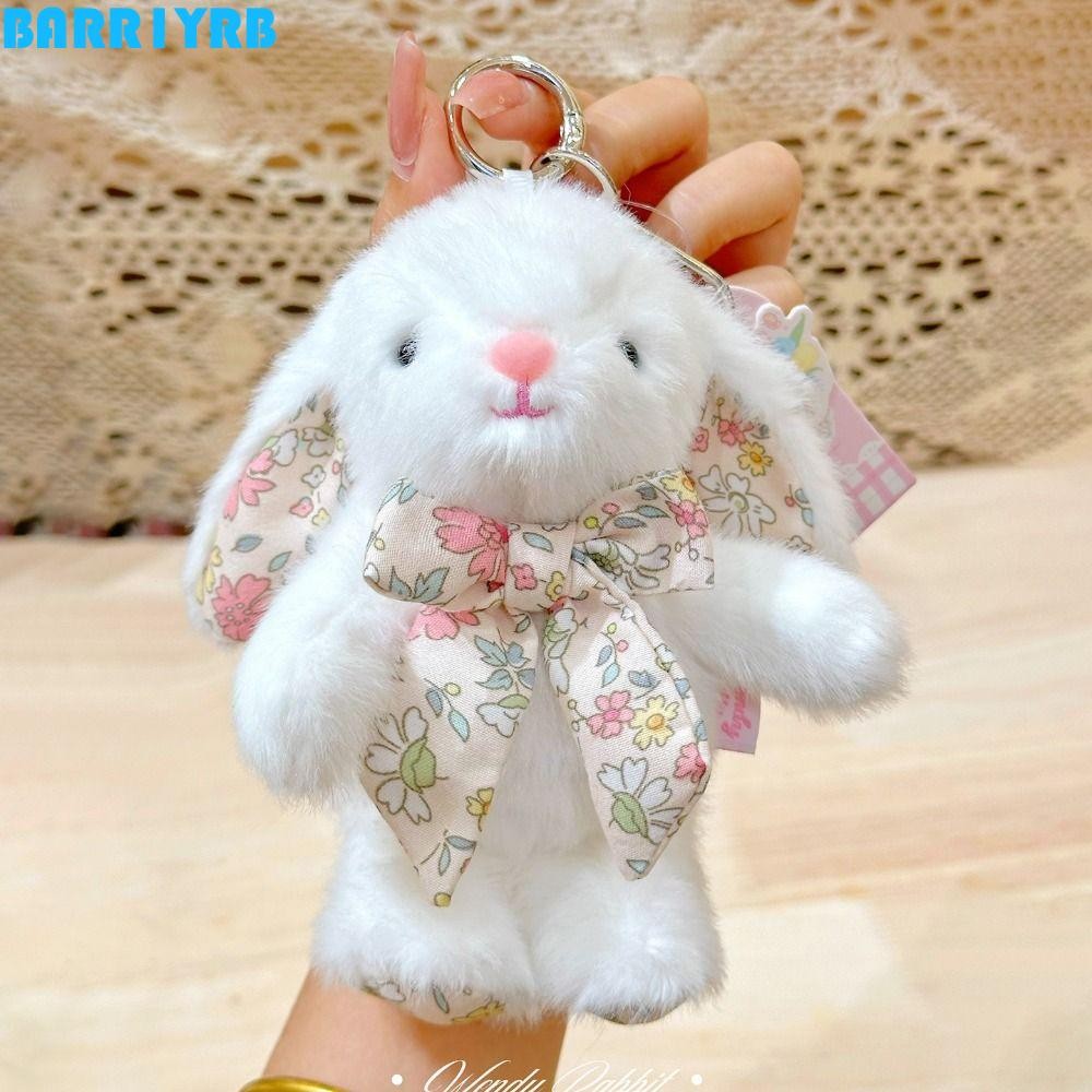 BARR1YRB ตุ๊กตากระต่ายพวงกุญแจ,ดอกไม้ Bowknot Plush ตุ๊กตากระเป๋าแขวนจี้,สร้างสรรค์น่ารักนุ่มการ์ตูนจี้กุญแจรถกระเป๋าเป้สะพายหลังตกแต่ง