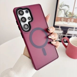 แม่เหล็ก+แมตต์ เคส For Samsung A56 A55 5G Case Samsung A06 A05 A15 A16 A26 A35 A36 4G 5G Magnetic เคสโทรศัพท์กันกระแทกรูขนาดใหญ่