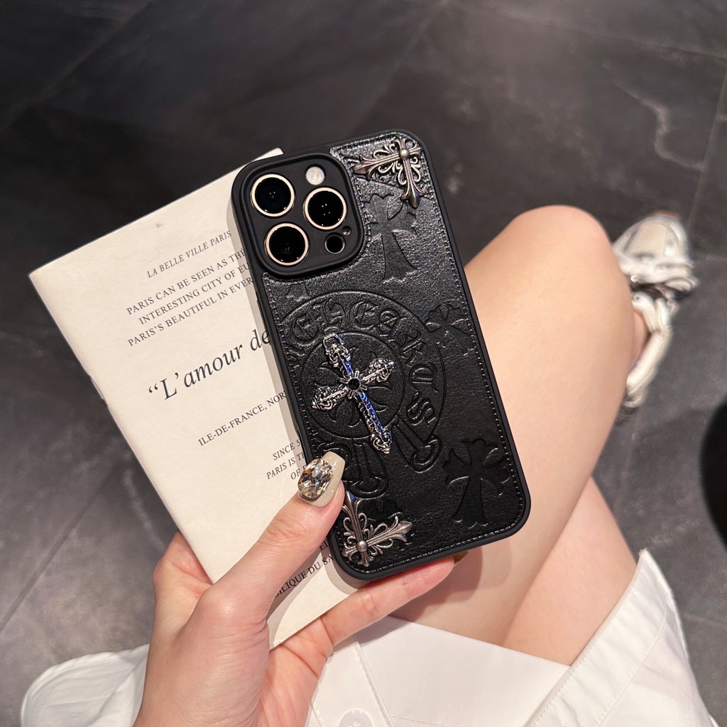 Creative Emboss หนังสําหรับ iPhone 17 Pro Max 16 15 14 13 Pro Max 16 15 14 Plus 3D โลหะ Rivet ออกแบบเลนส์ป้องกัน Full Coverage TPU Soft Border Design Anti Falling Cover ราคา ถูกที่สุด ดีลบีเคเค แกลเลอรีภาพที่ 4