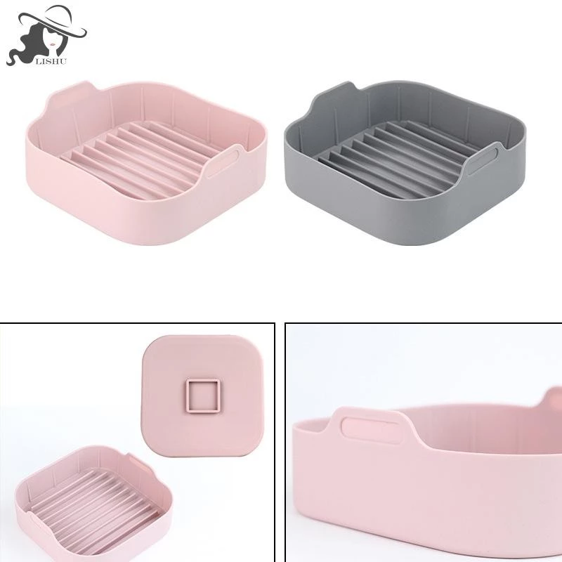 LISHU AirFryer หม้อซิลิโคนหม้อทอดอากาศมัลติฟังก์ชั่นอุปกรณ์เสริมถาดอบทอดth thumbnail 5