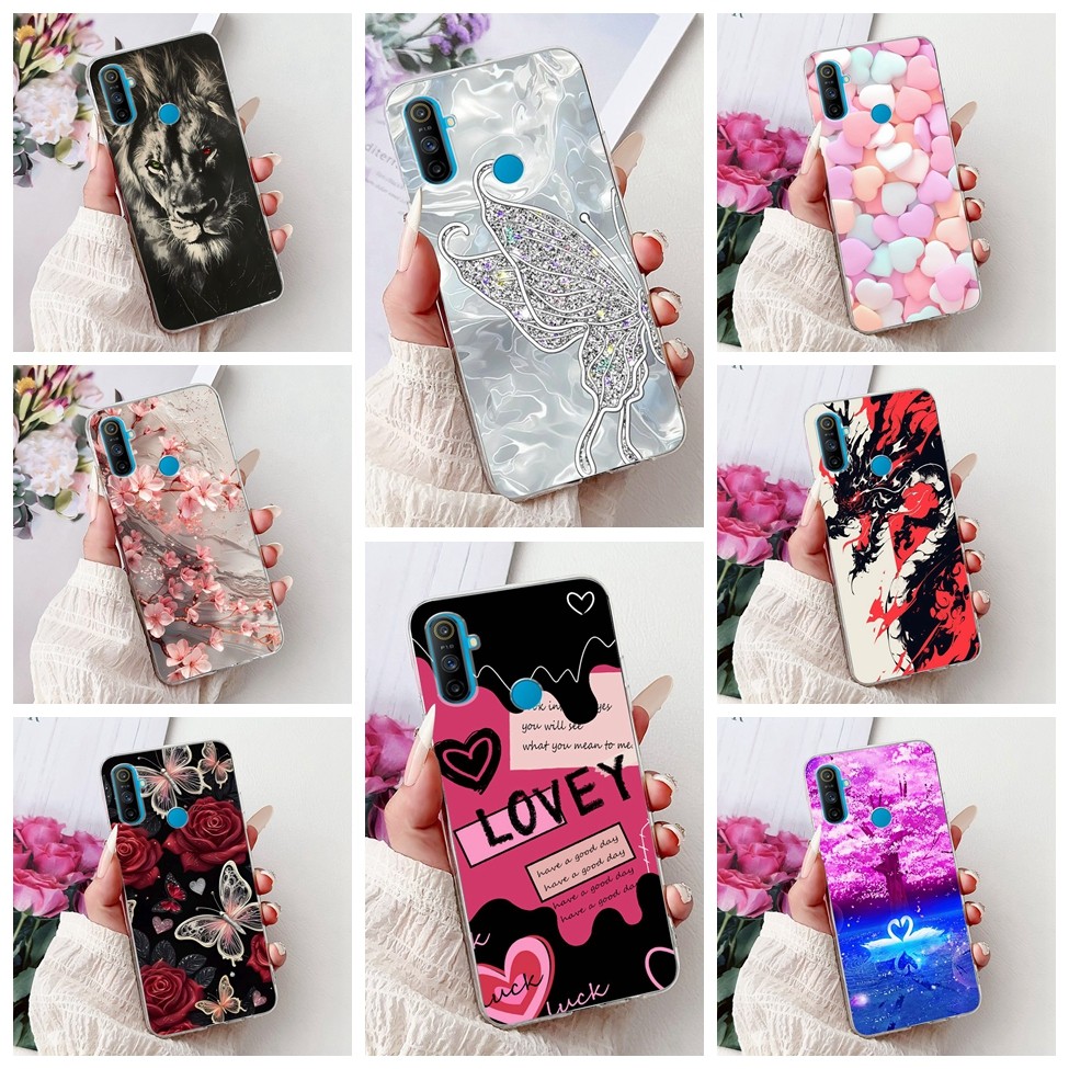 สําหรับRealme C3 กรณีRMX2020 ความงามแมวน่ารักแฟชั่นดอกไม้ทาสีปกหลังสําหรับRealme C3 เคสโทรศัพท์RMX2021