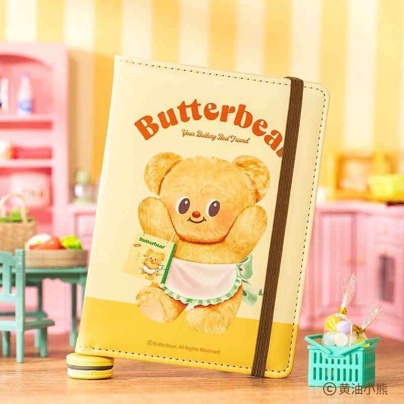 [Aria] เนยหมี butterbear กระเป๋าหนังสือเดินทางกระเป๋าใส่บัตรเคสป้องกัน Passport
