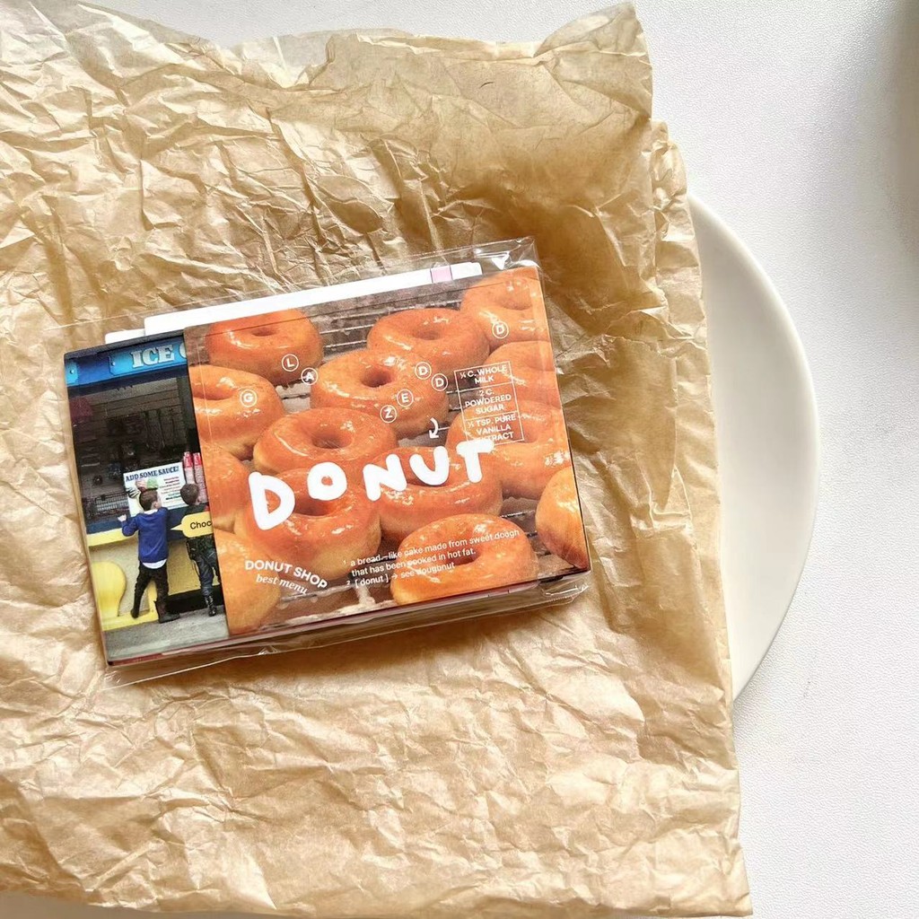 Donut Sticker Pack สไตล์เกาหลี ins สไตล์คู่มือ Collage วัสดุสติ๊กเกอร์ตกแต่งแพ็คสติ๊กเกอร์ Photo Props