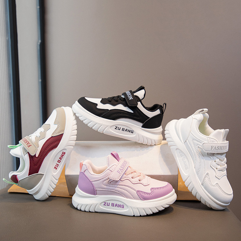 เด็กรองเท้าเทนนิสฤดูใบไม้ผลิฤดูใบไม้ร่วงใหม่รองเท้าผ้าใบสีขาวสําหรับเด็กสาวสาเหตุแฟชั่นชายโรงเรียนวิ่งรองเท้าผ้าใบตะขอห่วง