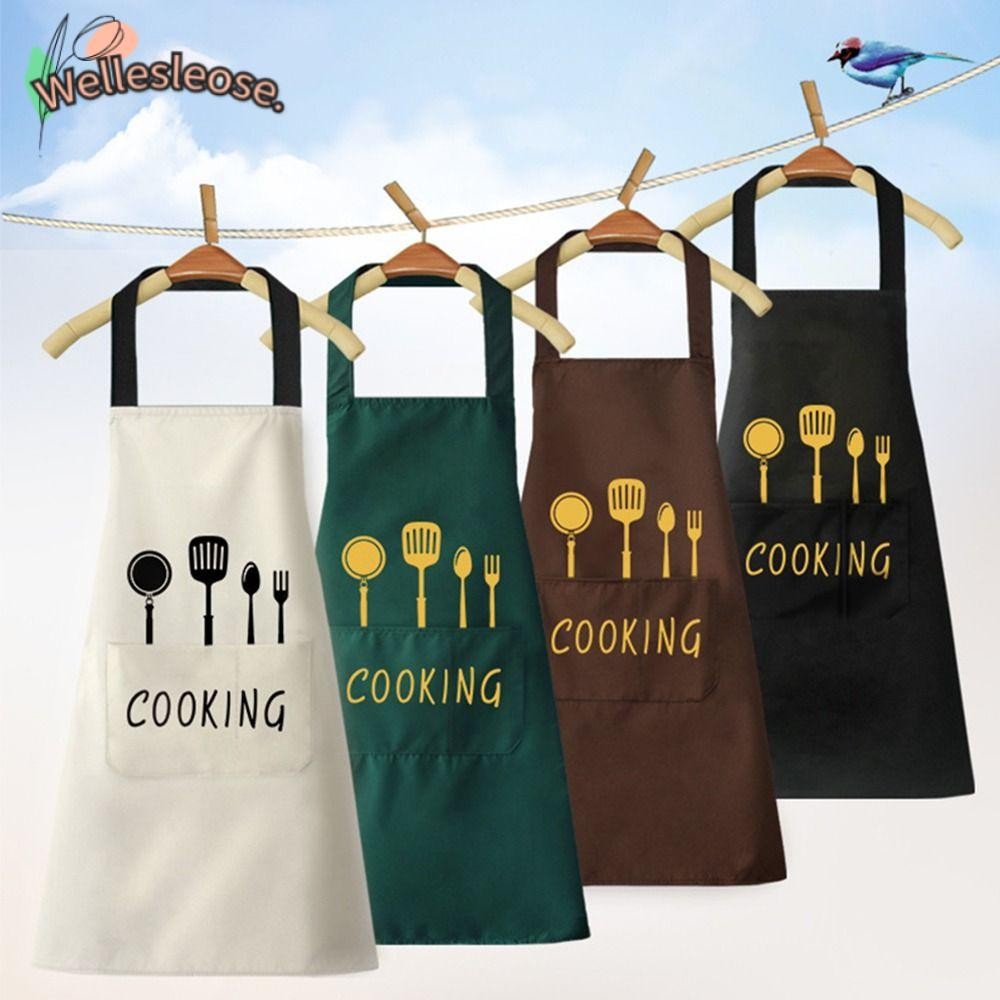 Welle Kitchen Smock, ผ้ากันเปื้อน PVC แขนกุด, กันน้ํา Oilproof Nail Art Cafe Workwear