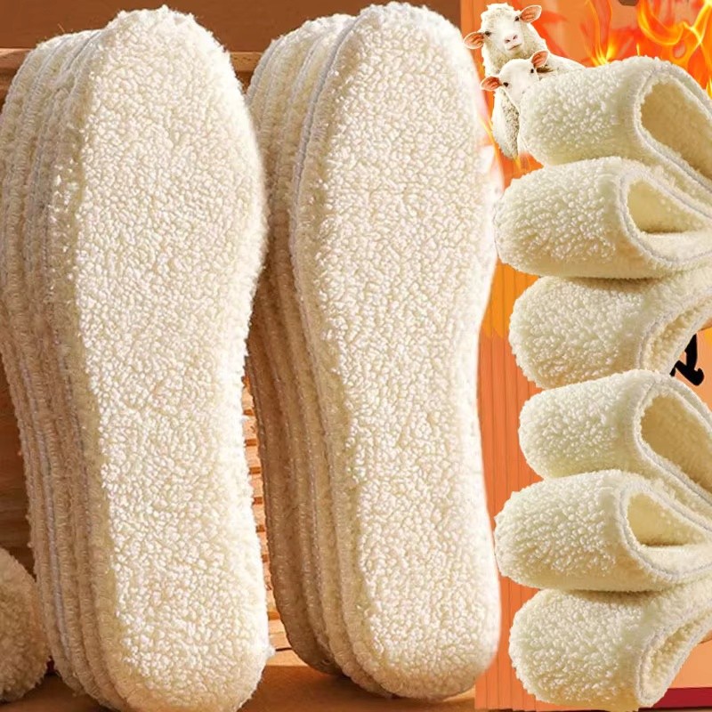 2/5pcs ฤดูหนาว Lamb ขนแกะ Insoles Keep Warm Insole ขนสัตว์นุ่ม Thicken Shoepad