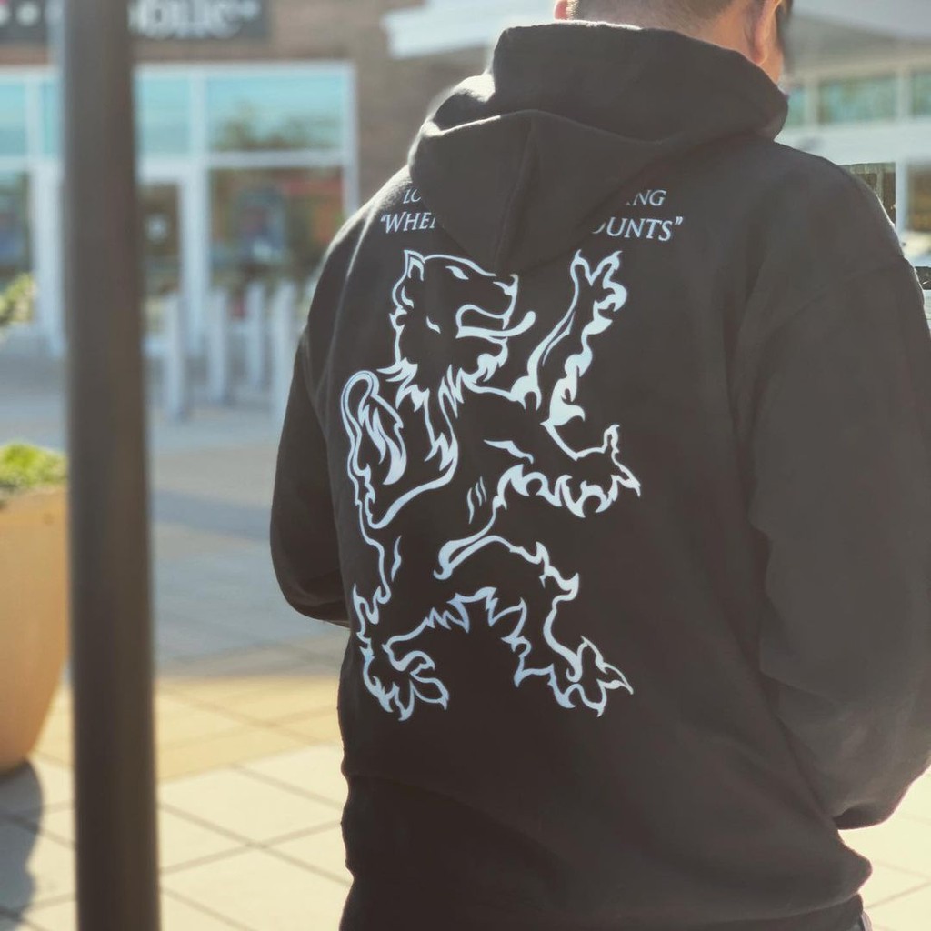 Hot LBT London Bridge Lion พิมพ์ผู้ชายสไตล์ทหาร Casual บุคลิกภาพ Hooded เสื้อกันหนาว 8005a 6094-0106