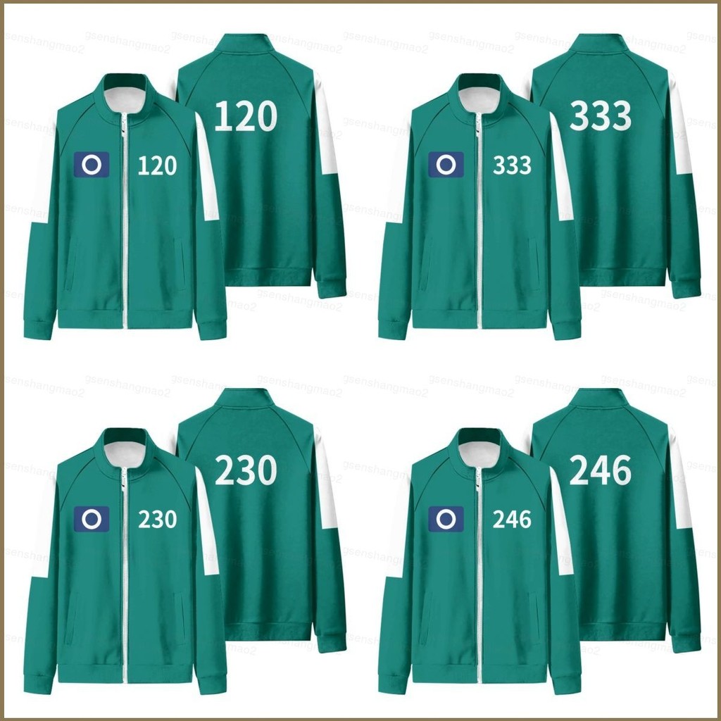 Pg Squid Game Season 2 หมายเลข 246 230 120 333 แสดงซิปเสื้อกันหนาวเสื้อแจ็คเก็ต Unisex Top