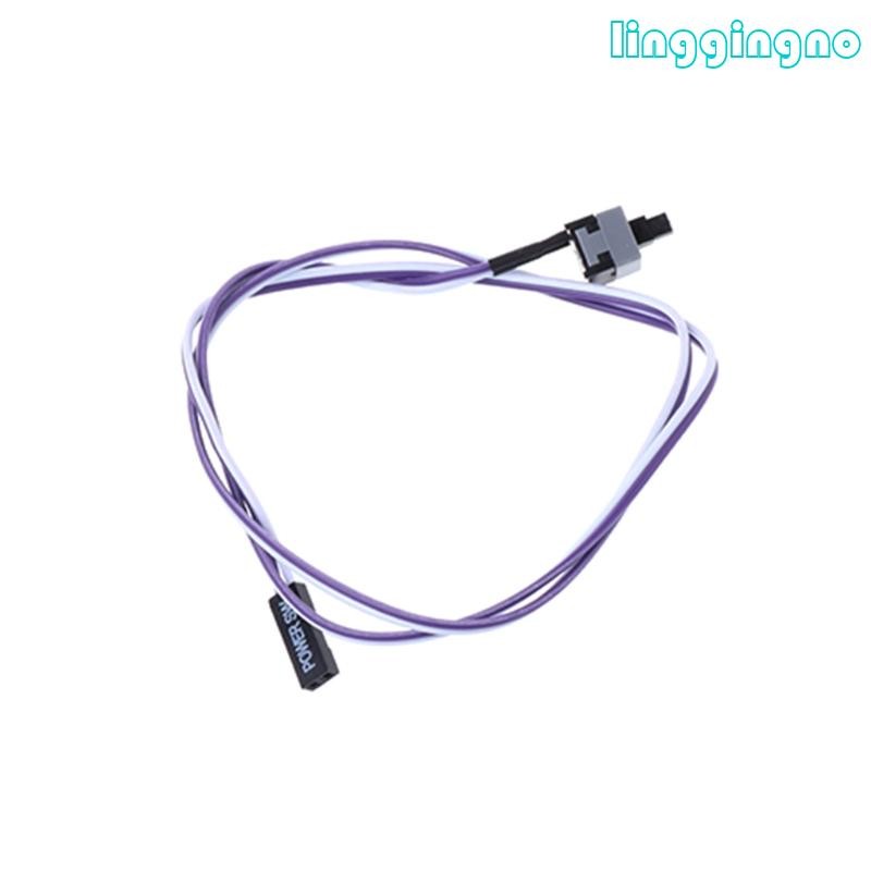 Rr 1 แพ็ค 2 Pin SW PC สายไฟบนปุ่มกดสายสวิตช์คอมพิวเตอร์ 0 48m