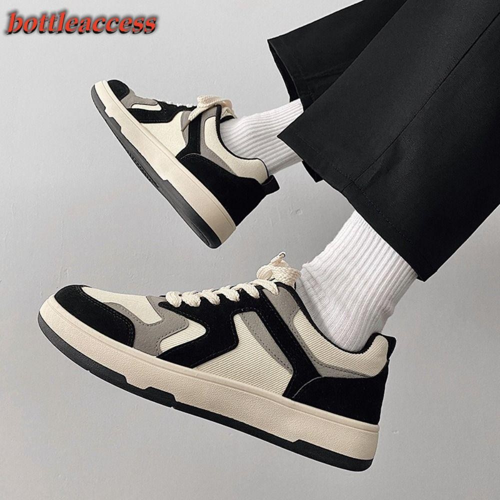 Bottleaccess รองเท้าผ้าใบผู้ชาย, ผ้าใบ All-match Lace-up รองเท้า, แฟชั่นนุ่มสบายรองเท้าลําลอง Man