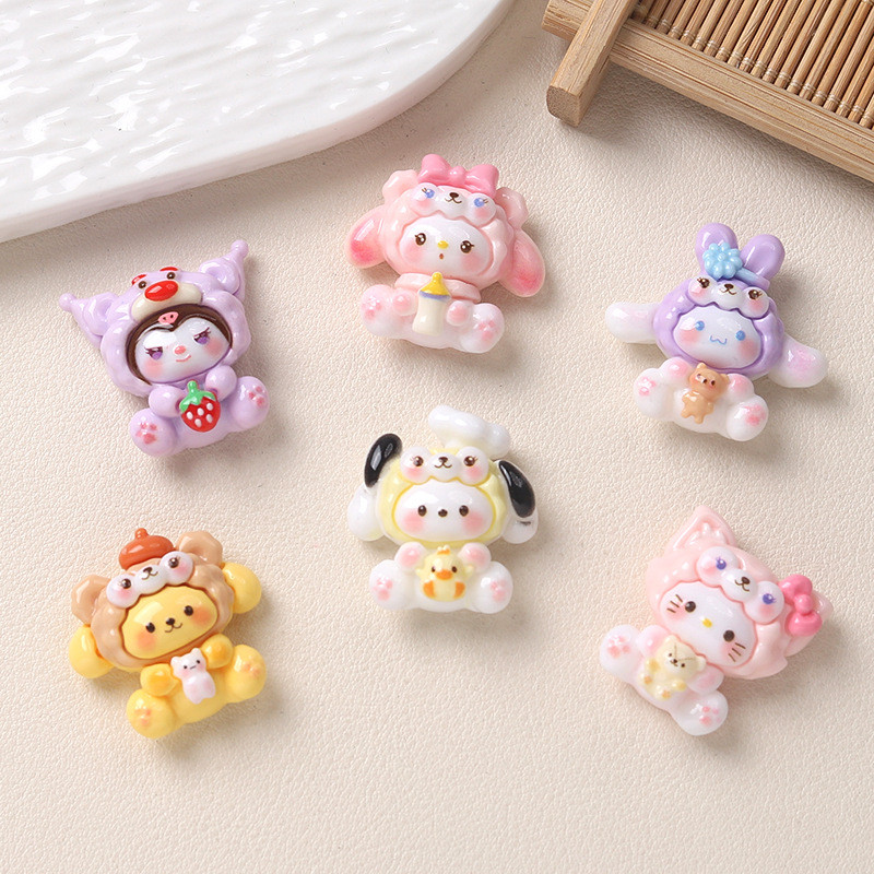 อุปกรณ์เสริมเรซิน DIY การ์ตูนเครื่องประดับหมวกสัตว์กาวครีมกิ๊บติดผมแฮนด์เมดเคสมือถือหัวเข็มขัดรองเท้าชุดอุปกรณ์เสริม