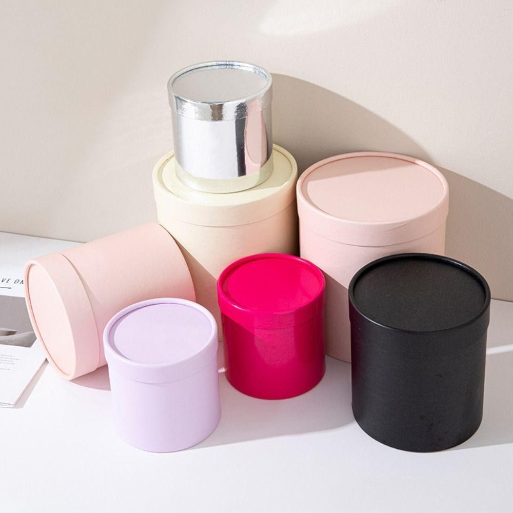 แอนซิโอ4 กล่องกระดาษบรรจุภัณฑ์ของขวัญ, กล่องของขวัญดอกไม้เงินทรงกลม, กระดาษแข็งสีทึบการจัดดอกไม้ถังที่เก็บช่อดอกไม้ - รูปที่ 7