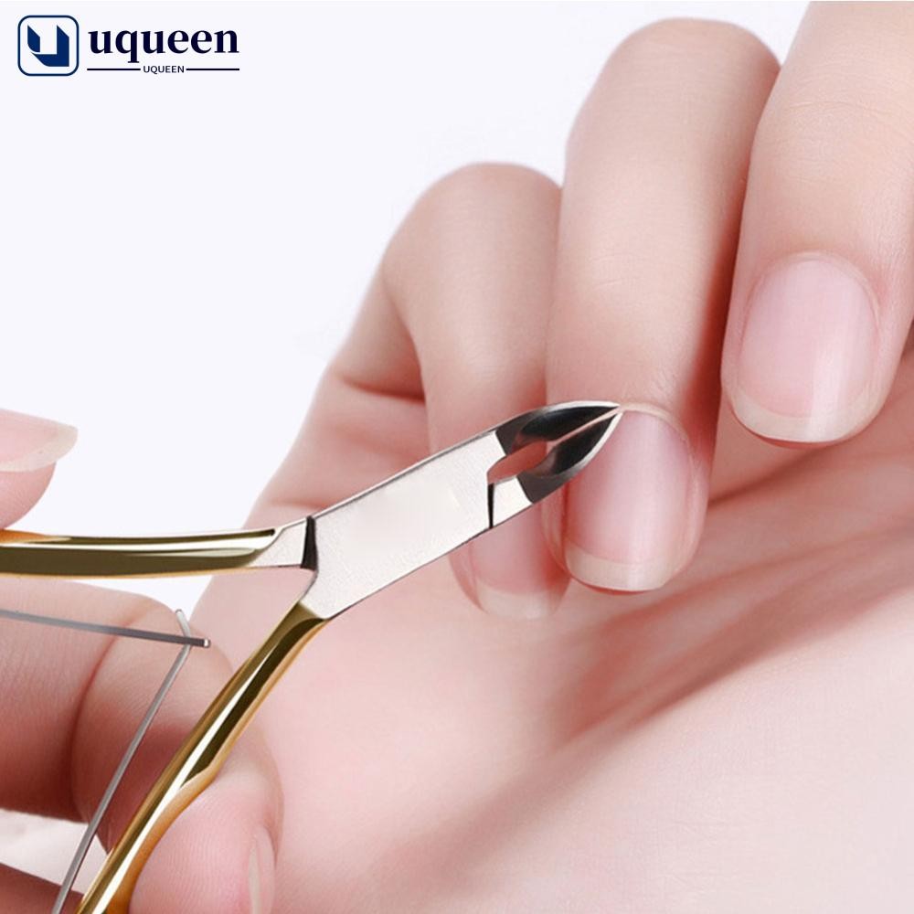 Uqueen 1 PC สแตนเลสสตีลเล็บหนังกําพร้ากรรไกร Dead Skin Remover Cuticle Nipper Dead Trimming เล็บ Cli