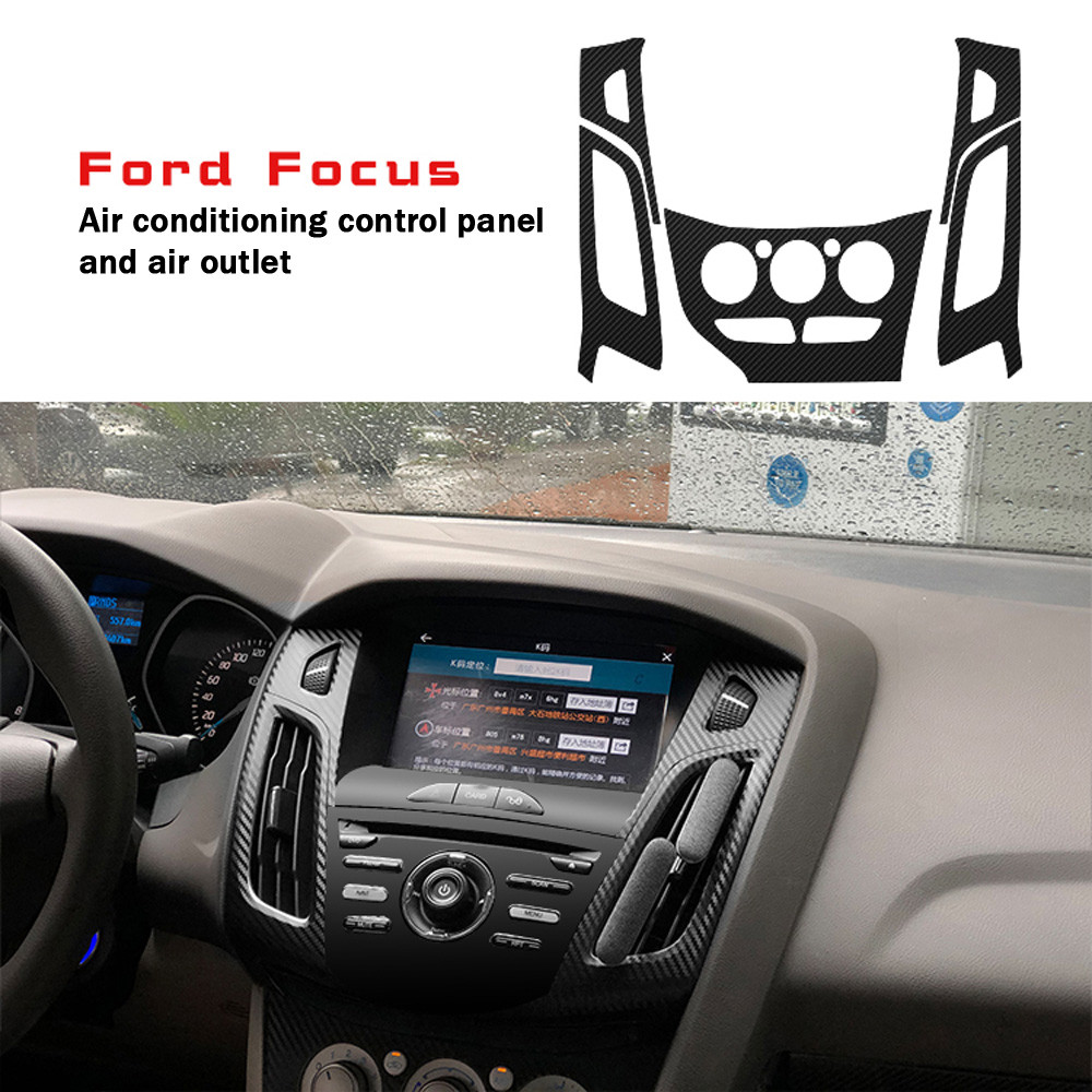 สําหรับ Ford Focus 2012-2014 ภายใน Central แผงควบคุมประตู 3d 5d คาร์บอนไฟเบอร์สติกเกอร์ Decals จัดแต่งทรงผมรถ Accessorie