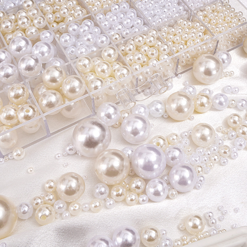 3-25mm Water Mill High Gloss ABS เลียนแบบลูกปัดมุกสําหรับ DIY สร้อยข้อมือสร้อยคอเครื่องประดับทําอุปกรณ์เสริม