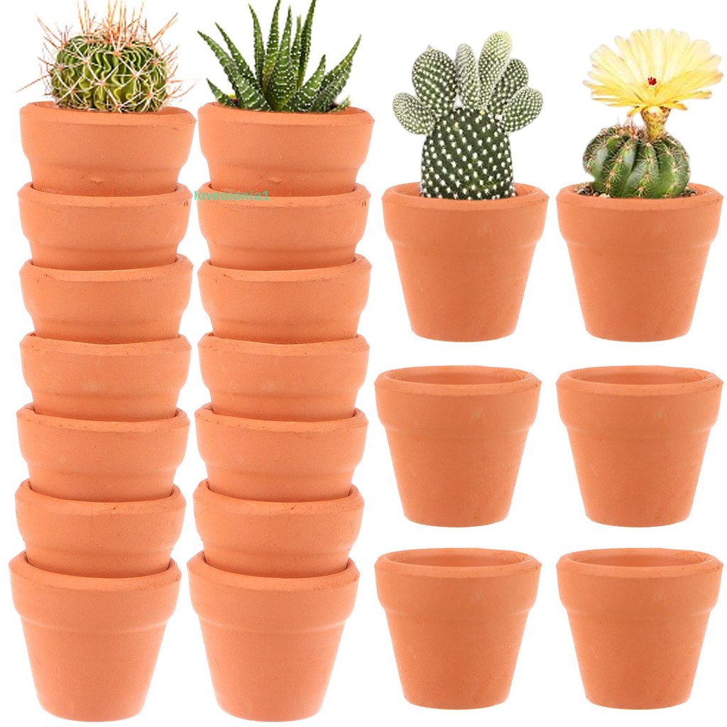 loveoionia1 20 ชิ้น Clay Planter 1.2 นิ้ว Terracotta Pots ขนาดเล็ก ระบายน้ําดี สําหรับพืชและดอกไม้苗圃盆