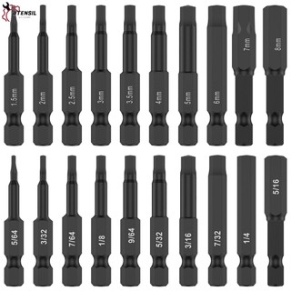 20 ชิ้น Hex ประแจเจาะชุด Bit S2 โลหะผสมเหล็ก Allen ไขควงเจาะบิตเมตริกและ Imperial SHOPSBC1912